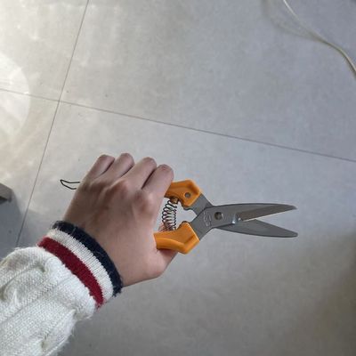 Idealne nożyczki narzędziowe z pomarańczowym uchwytem o długości 200 mm do cięcia tkaniny drutowej, plastikowej skóry ((SB101)